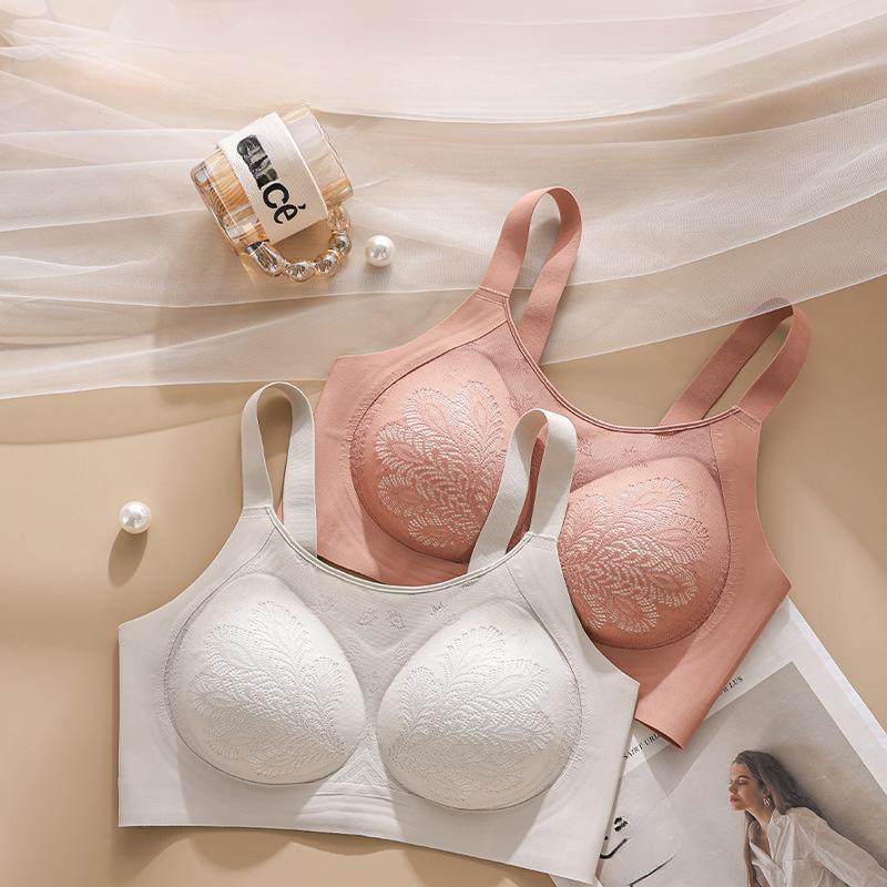 Тонкое нижнее белье без косточек, бюстгальтер на двойной застежке, предотвращающий обвисание и бесшовный собирающий бюстгальтер, бюстгальтер пуш-ап большого размера