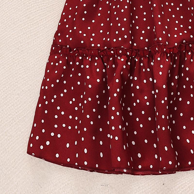 Одежда для девочек 7-12 лет Летние платья Винтажные платья принцессы в горошек с коротким рукавом Платья принцессы для больших детей Платья для вечеринок