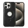 For iPhone 14 Pro Case Magnetic Kickstand PU Leather Coated PC+TPU Phone Cover