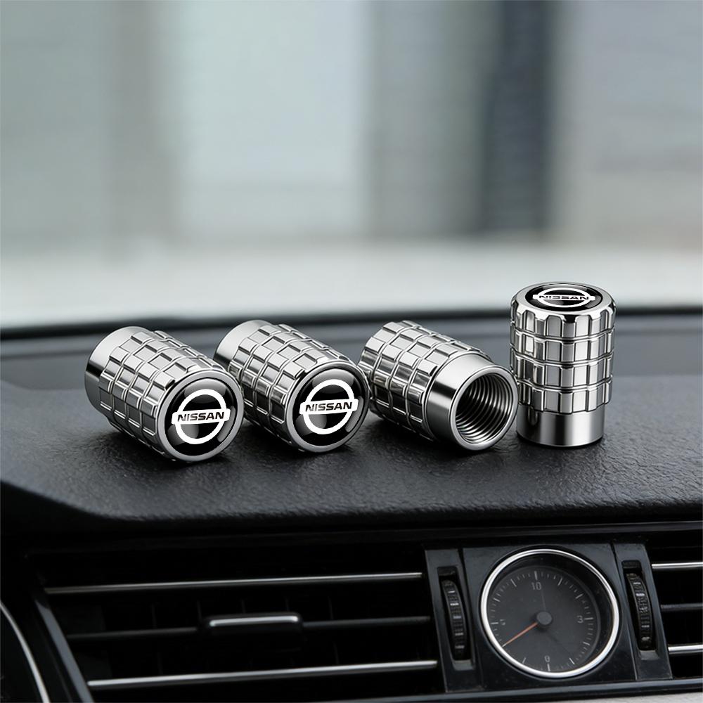 For Nissan MBQ14Pcs 3D Metal Tire Valve Caps Car Tyre Air Stems Cover For Nissan Qashqai J11 J10 Juke Leaf NOTE X-trail T32 Tiida Micra Nismo