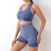 Casual Fitness Sports Women Vest Crop Tops And High Waist Yoga Shorts Suit 2 Two Pieces Sets Female Simple Outfits 30679