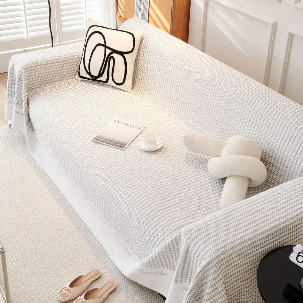 Outdoor Camping Picnic Mat Throw Blankets for Living Room Sofa Couple Position Houndstooth Soft Cover Sofa Towel Blanket