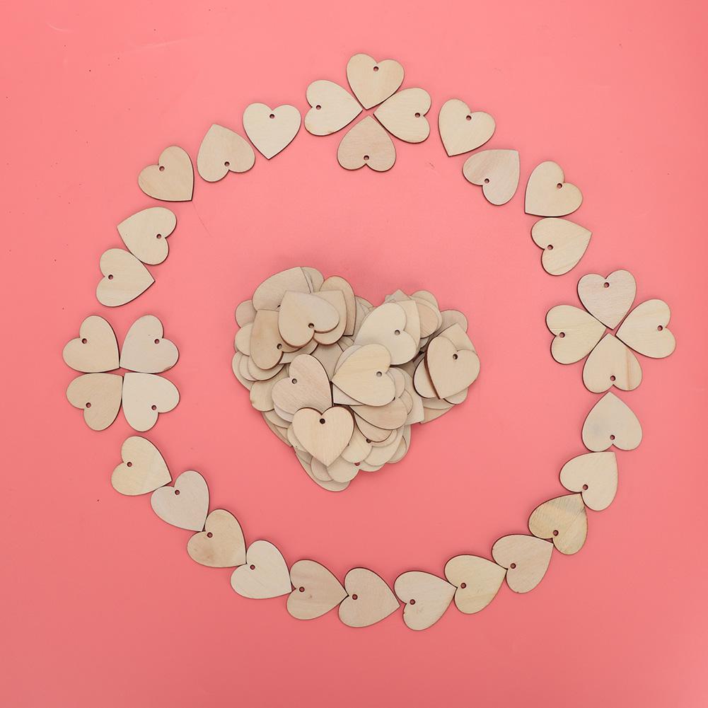 100Pcs Lovely Heart Shaped DIY Craft Hanging Decoration Ornament for Home Wedding Christmas Tree