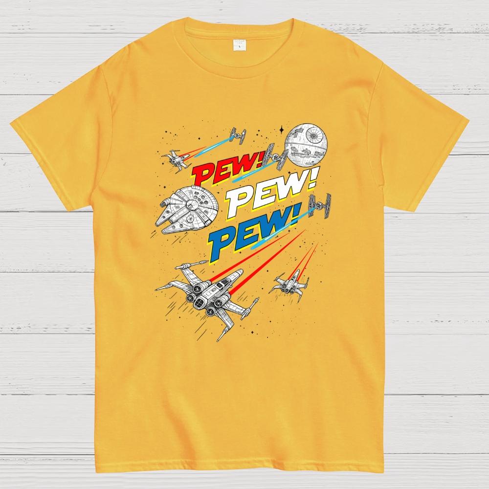Pew Pew Pew Galaxy Patrol Cotton Casual Cool Loose T-Shirt
