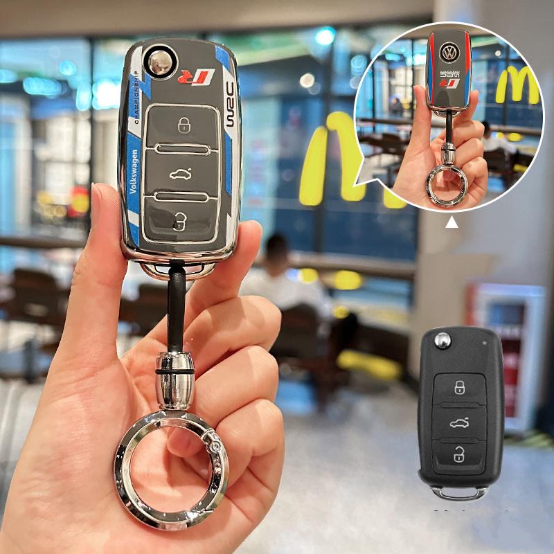 Для VOLKSWAGEN ТПУ Чехол-оболочка для складного автомобильного ключа For Volkswagen VW Polo Golf Passat Tiguan Beetle Caddy T5 Up Eos Брелок