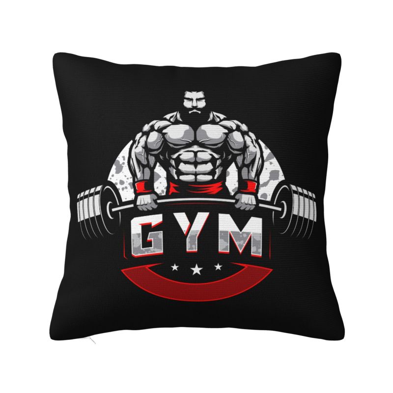 Bodybuilding Gym Throw Pillow Case cm Sofa Fitness Muscle Cushion Cover Soft Polyester Pillowcase Doublesided Printing