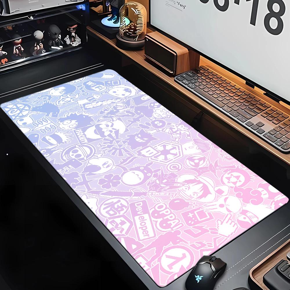 Cartoon Funny Image Mouse Pad Black Large Computer Office Game Table Mat XXL Rubber Anti-slip Keyboard Mats Long Desk Decor Rug