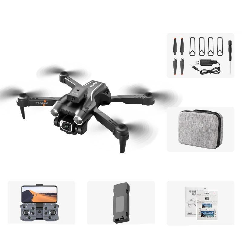 Новый K9Pro Дрон с дистанционным управлением, двойная камера, 4K, широкоугольное оптическое позиционирование потока, предотвращение препятствий, мини-складной квадрокоптер, игрушка в подарок