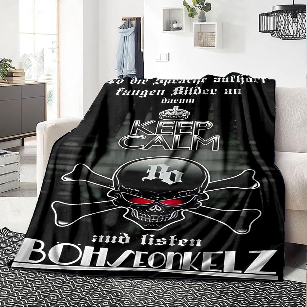 Böhse Onkelz Themed Blanket, Warm Coziness Couch Sofa Bed Blanket Home Decor