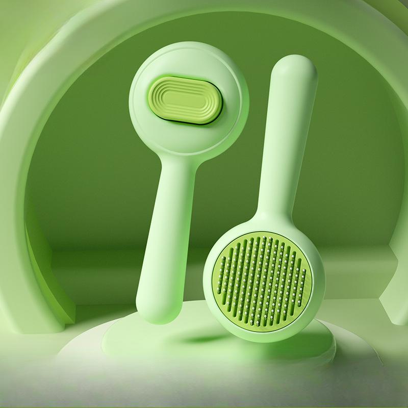 Pet Hair Removal Self-cleaning Comb, Button Hair Removal Massage Hair Removal Floating Hair Needle Comb, Cleaning and Beauty Comb