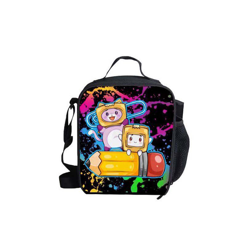 Lankybox Cartoon Lunch Bag Set 3 Piece Shoulder Backpack Package
