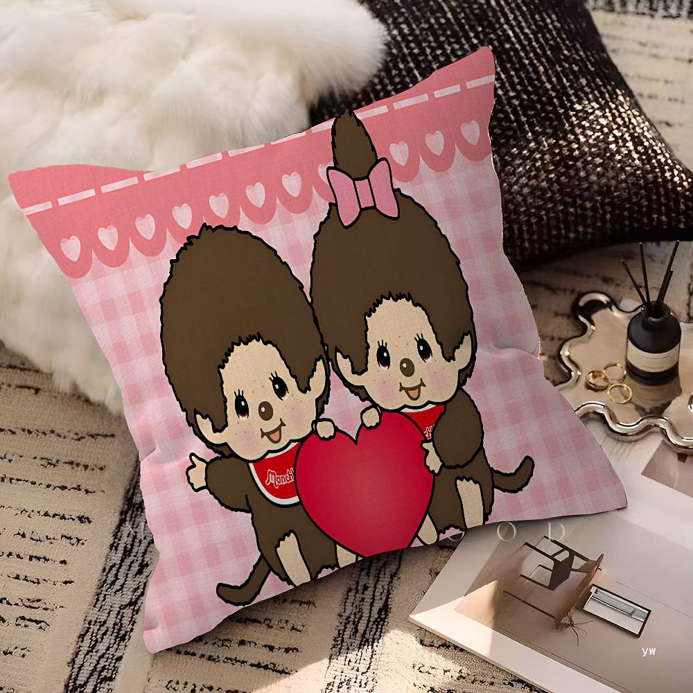 Anime M-Monchhichi Personalized Pillow Cover Kids Bedroom Wild Party Decor Pillowcase Kid Birthday Shower Gift