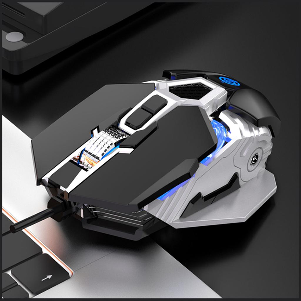 Эргономичная игровая мышь USB проводная с макропрограммированием 6400DPI RGB оптическая