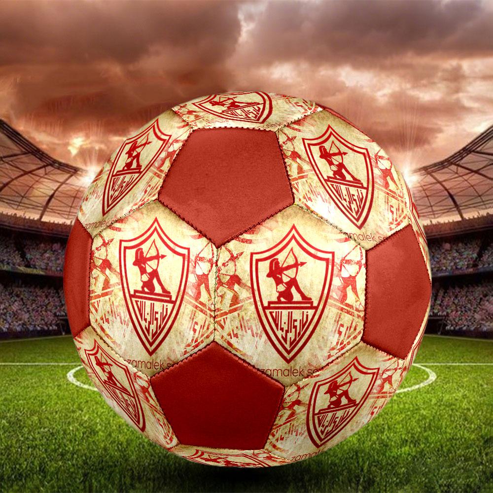 Zamalek SC logo Size 5 Soccer Ball, Machine-Stitched PVC, Durable & High Bounce, All Ages Fit, fan merchandise, matches & outdoor use.