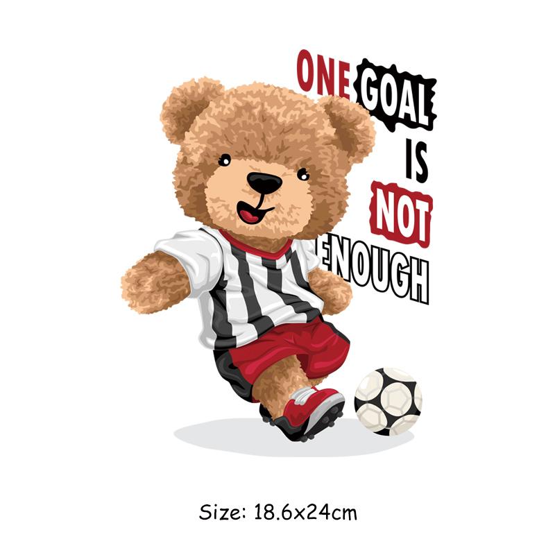 Спортивный медведь, железные нашивки, наклейки для одежды, толстовки, футболки, нашивки «сделай сам», термопресс, аппликация, нашивки с буквами, футбольные наклейки