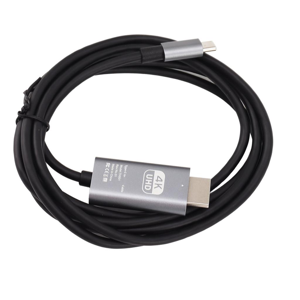 Type C To HD Multimedia Interface Cable 4K 30Hz Plug and Play UHD USB C To HD Multimedia Interface Adapter Cable