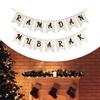 Eid Mubarak Banner Pull Flag for Ramadan Celebration Decor Muslim Party Supplies