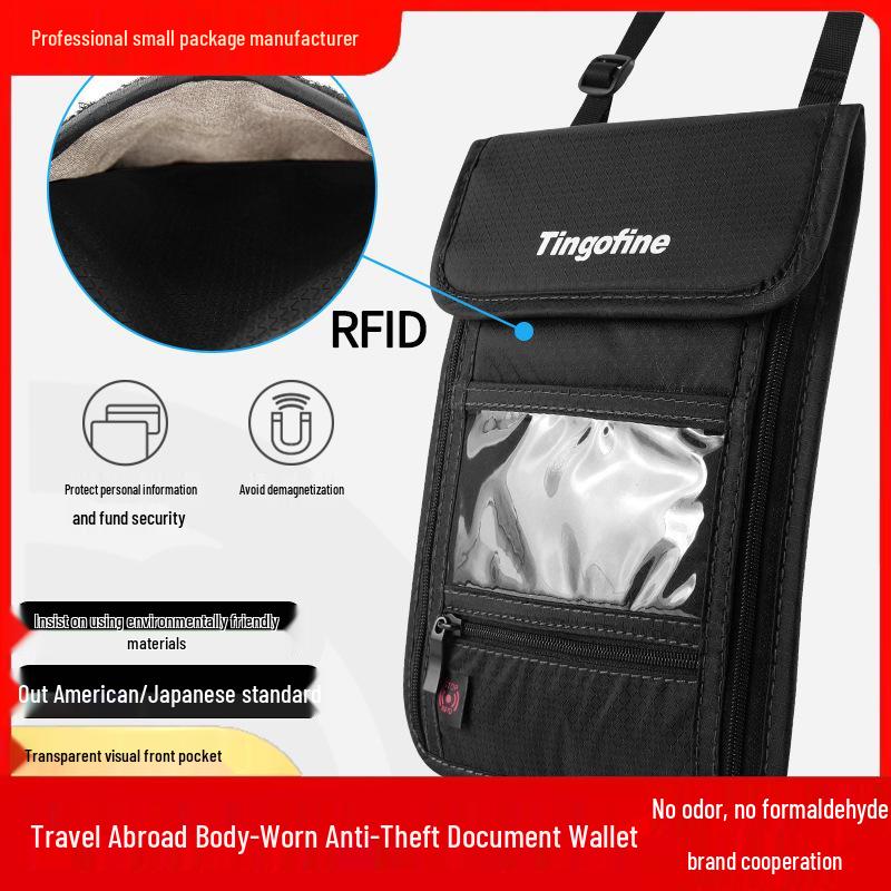 Tianxiu RFID Passport & ID Neck Pouch - Waterproof Nylon Holder