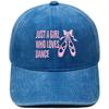 Bow dance shoes letter embroidery baseball cap washed retro dad hat men's and women's casual versatile sun hat