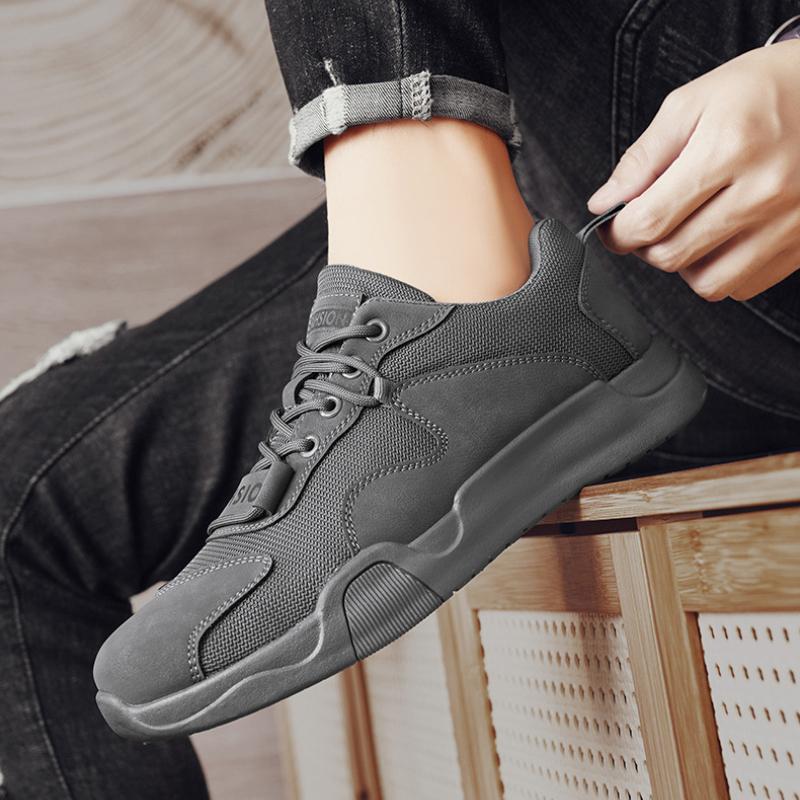 Модная мужская обувь, летняя новая сетчатая дышащая рабочая обувь, мужская корейская нескользящая спортивная повседневная обувь на шнуровке Zapatillas Hombre