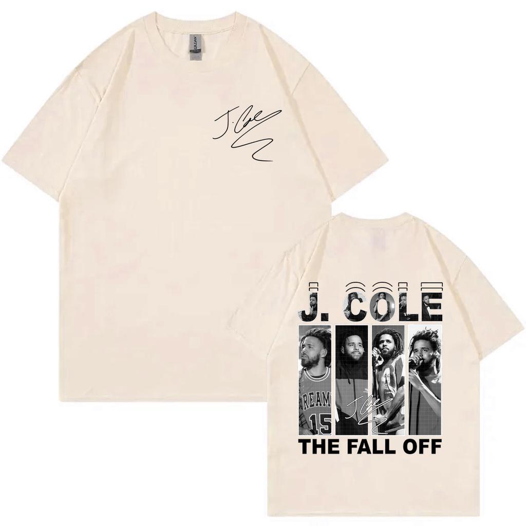 Рэпер J Cole The Fall Off Tour 2026 Графические футболки Мужские Хип-хоп Винтажные Футболки с коротким рукавом Повседневная Мода Свободная Футболка