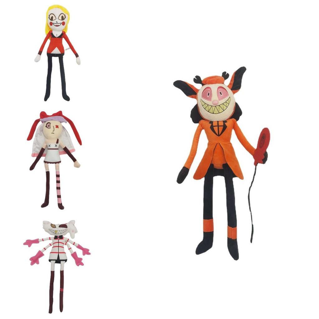 Плюшевая кукла Аластор из Отеля Хазбин из ультрамягкого короткого меха 45 см белая