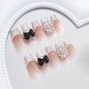 Xiaoxiangfeng pearl bow weaving sparkling French versatile temperament gentle ins wind removable manicure