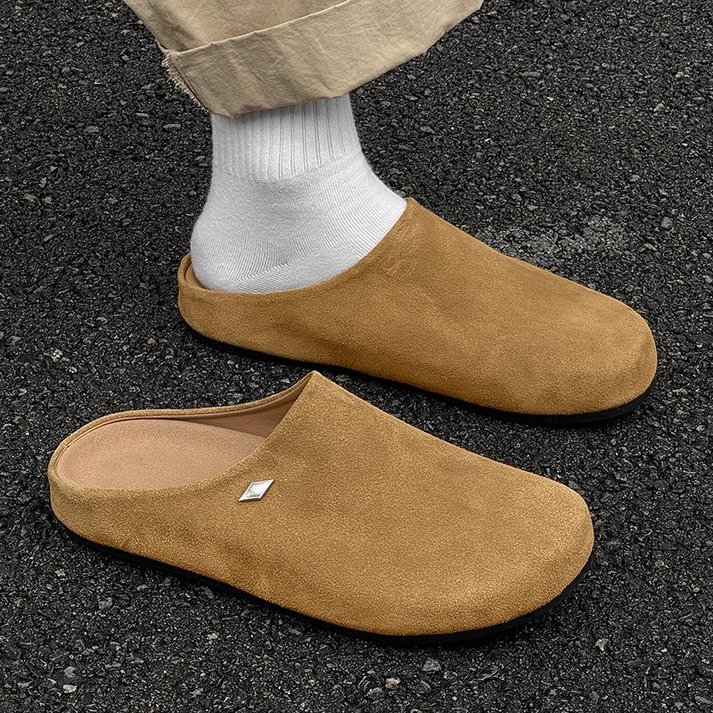 Повседневная верхняя одежда платформа Boken обувь увеличивающая рост мюли ленивые уличные сумка голова 19987 хаки, бежевый-J