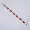 Beautiful Top Grade Qualite 100% Natural Red Coral Radiant Shape Ethnic Style Handmade Jewelry 925 Steling Silver Bracelet 7-8" WSJ-5195