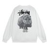 Classic Print Hoodie Mens Loose Fit Crewneck Cotton Sweatshirt Casual Wear
