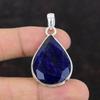 Кулон с граненым синим сапфиром, ювелирные изделия ручной работы, подвеска из стерлингового серебра 925 пробы, подвеска из драгоценного камня высшего качества, потрясающий серебряный ювелирный подарок для нее