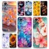 Чехол для телефона для Xiaomi Redmi Note 13 12 5G 9S 9 8 10 11 Pro Plus 4G 9T 13C 12C 10C 9C 9A 7 Pro Прозрачная крышка Красивые Цветы Листья