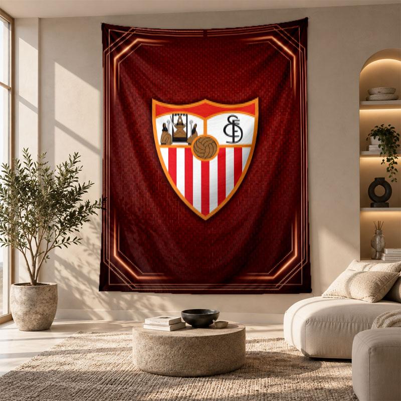 Decorative Tapestry,Sevilla FC Printed Wall Art, Lightweight Wall Hanging For Bedroom Background