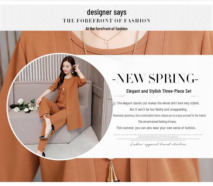 Trendy Plus Size Women's Slimming Three-Piece Set – Spring/Autumn 2025