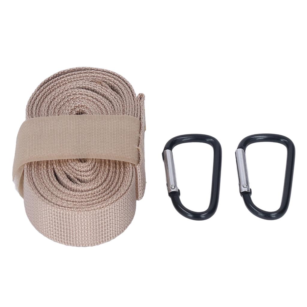 Camping Storage Strap 10.17ft Long Durable Nylon Adjustable 7 Round Holes Widely Used Hammock Straps with 2 Carabiners