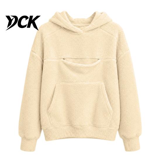 Pet Pouch Hoodie Girls Fleece with Pouch, Cat Dog Carrier Hooded Kids Pullover Top Sweatshirt, Oversized Kangaroo Pocket for Solid Color Sweatshirt