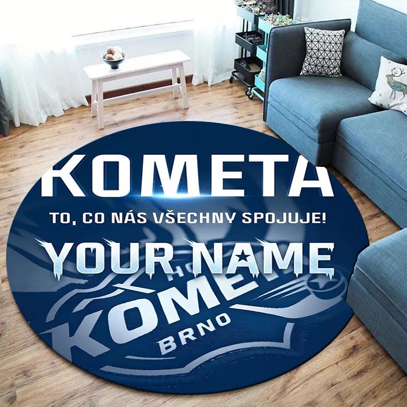 Bear Ice Hockey Team Custom Name Round Area Rug Carpet Rug For Living Room Bedroom Sofa Playroom Decor Nonslip Floor Mat