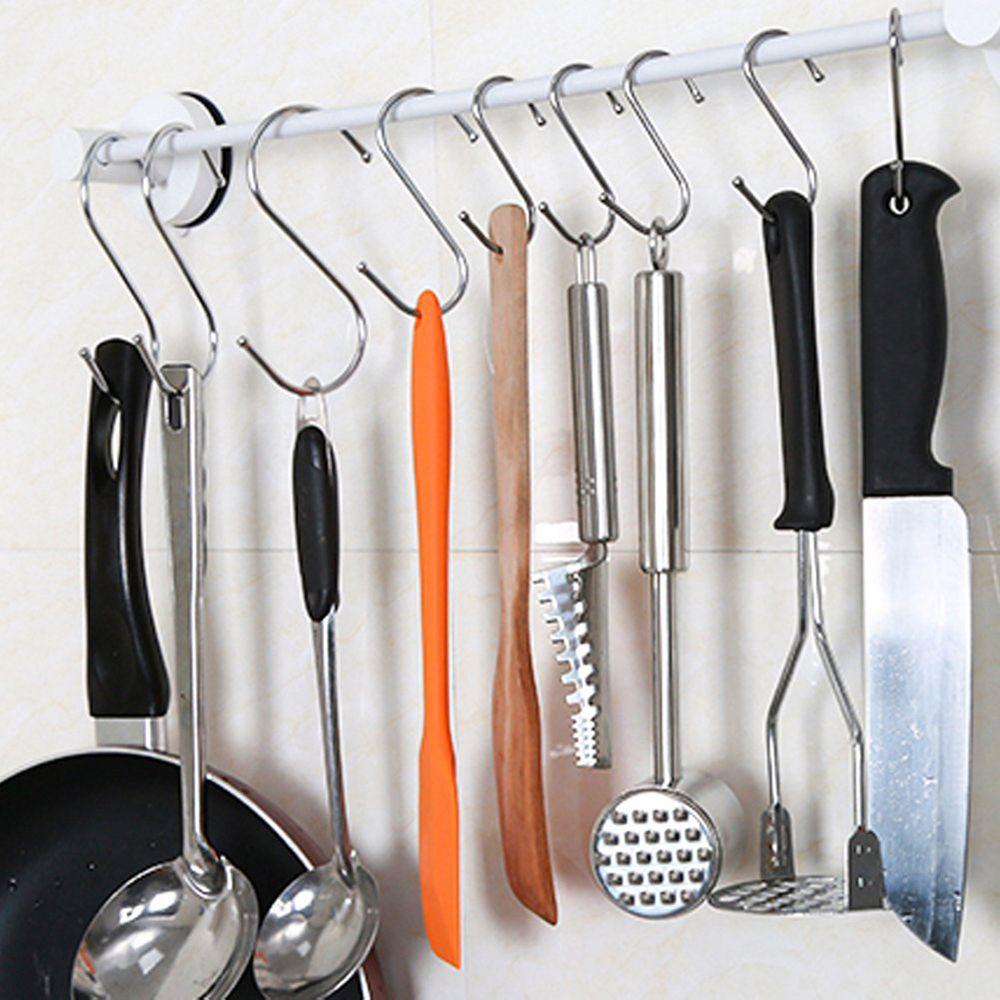 1/5/10Pcs Bathroom Home Kitchen Holder Storage Rack Clasps Hooks S Shaped Hanger Hook