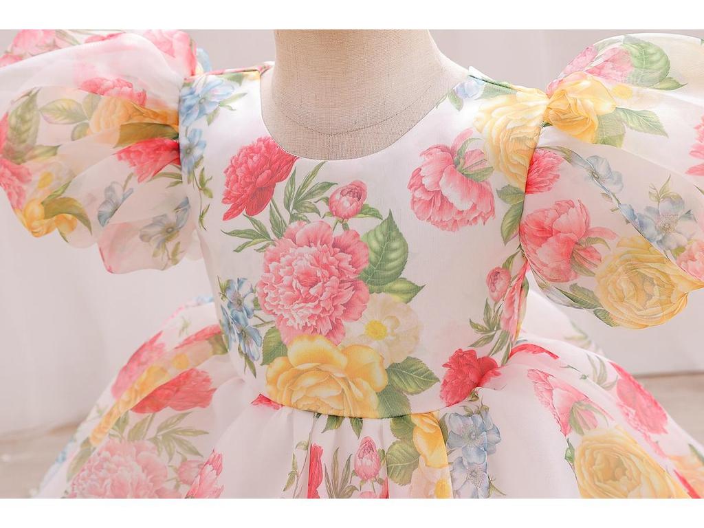 Платье принцессы из смесового хлопка нового стиля 2025 года для девочек