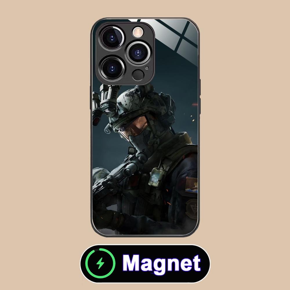 Game Delta Force Glass MagSafe Mobile Phone Case for iPhone 17 16 15 14 13 12 11 Air Pro Max Plus Mini Colorful Cover