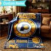 1PC Custom Name Blanket Indiana Basketball Team  Flannel blankets Patterns Throw Blanket All-Season Soft Gift for Couch, Bed, Camping, Birthday gifts