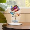 2D Acrylic Rose Decoration Desktop Ornament Gift Decorative Artwork Flower Pattern with