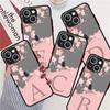 Цветочный буквенный розовый ABC модный начальный чехол для Apple iPhone 14 13 11 12 Pro 7 XR X XS Max 8 Plus 6 6S черный матовый чехол для телефона