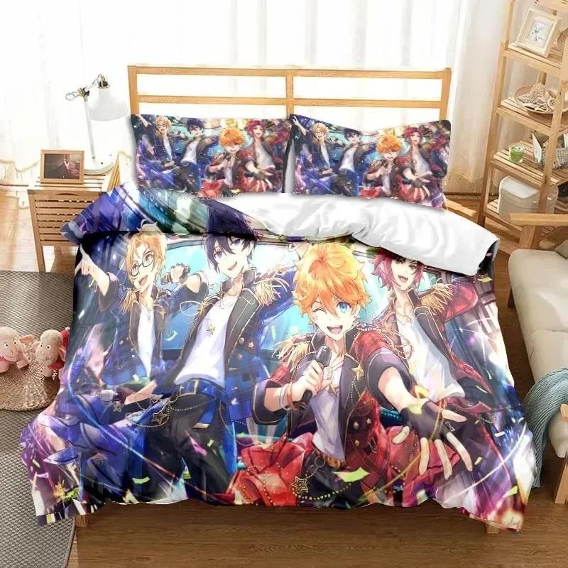 3D Аниме Рок-группа Ensemble Stars Всесезонный Полуторный Комплект Постельного Белья 3 Предмета Комплект Одеяла Пододеяльник Двуспальный Кинг Чехол для Одеяла