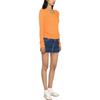 Женский свитер Polo Ralph Lauren SS23 с логотипом жаккардовой вязки в рубчик, с круглым вырезом, оранжевый 211891641-008