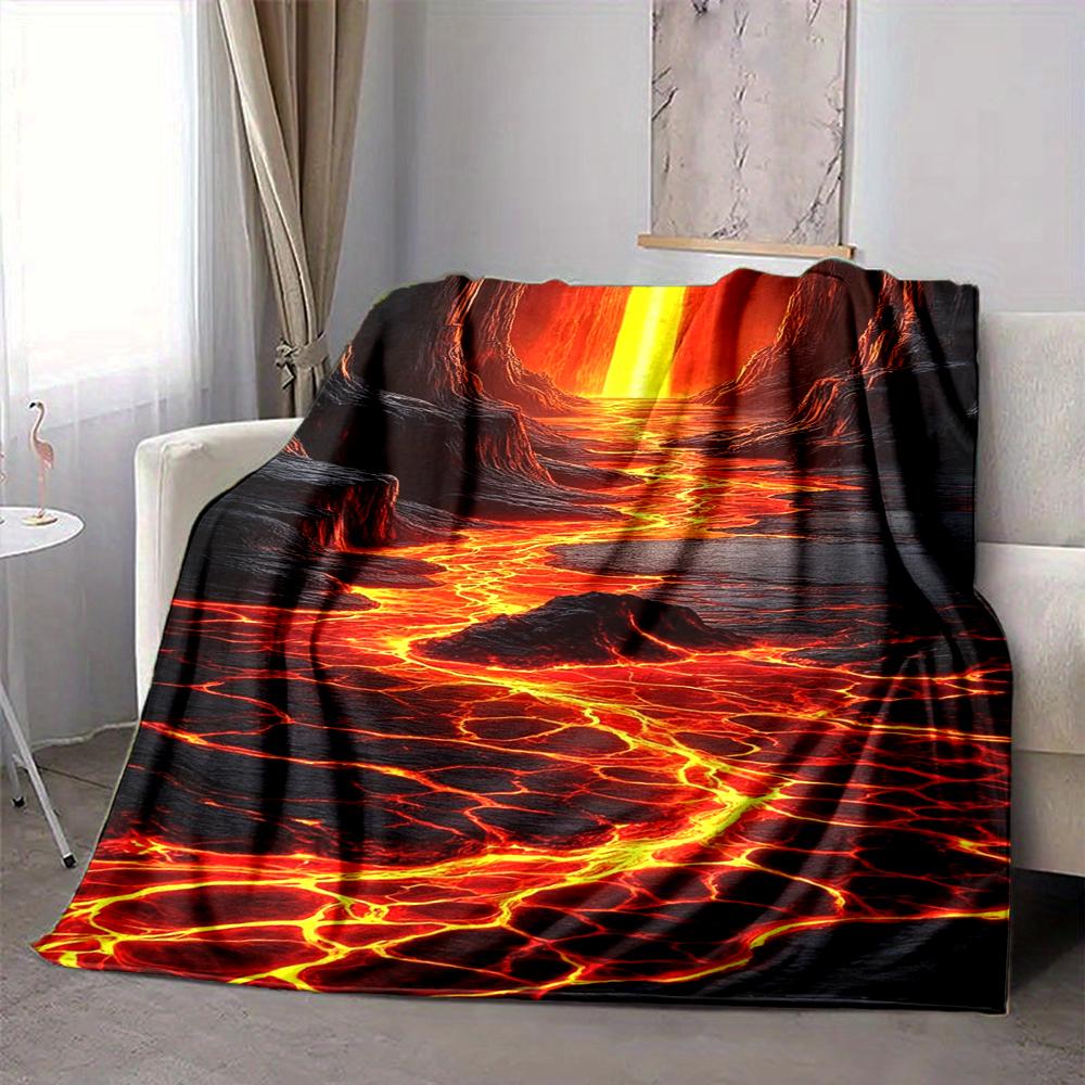 1Pc Lava Through Caves Blanket Soft And Comfortable Casual Warm Camping Travel Christmas Halloween Xmas Gift M92864