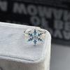 Зимняя Мечта Сладкий Прохладный Цвет Снежинки Алмазная Инкрустация Циркон Эмаль Открытое Кольцо Нишевое Премиальное Ощущение Кольцо-Стекляшка Женское