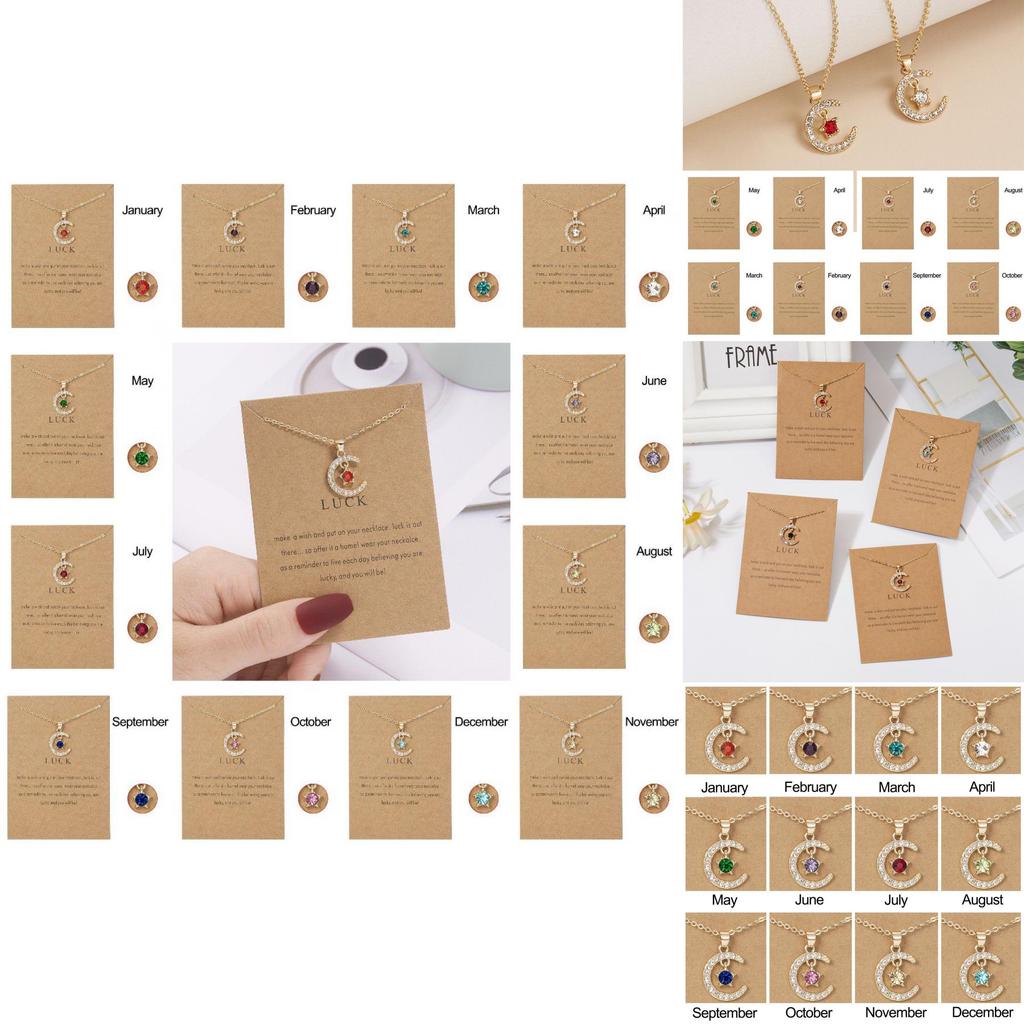 Потрясающее ожерелье-луна из 18-каратного золота с камнем по знаку зодиака, гипоаллергенный дизайн