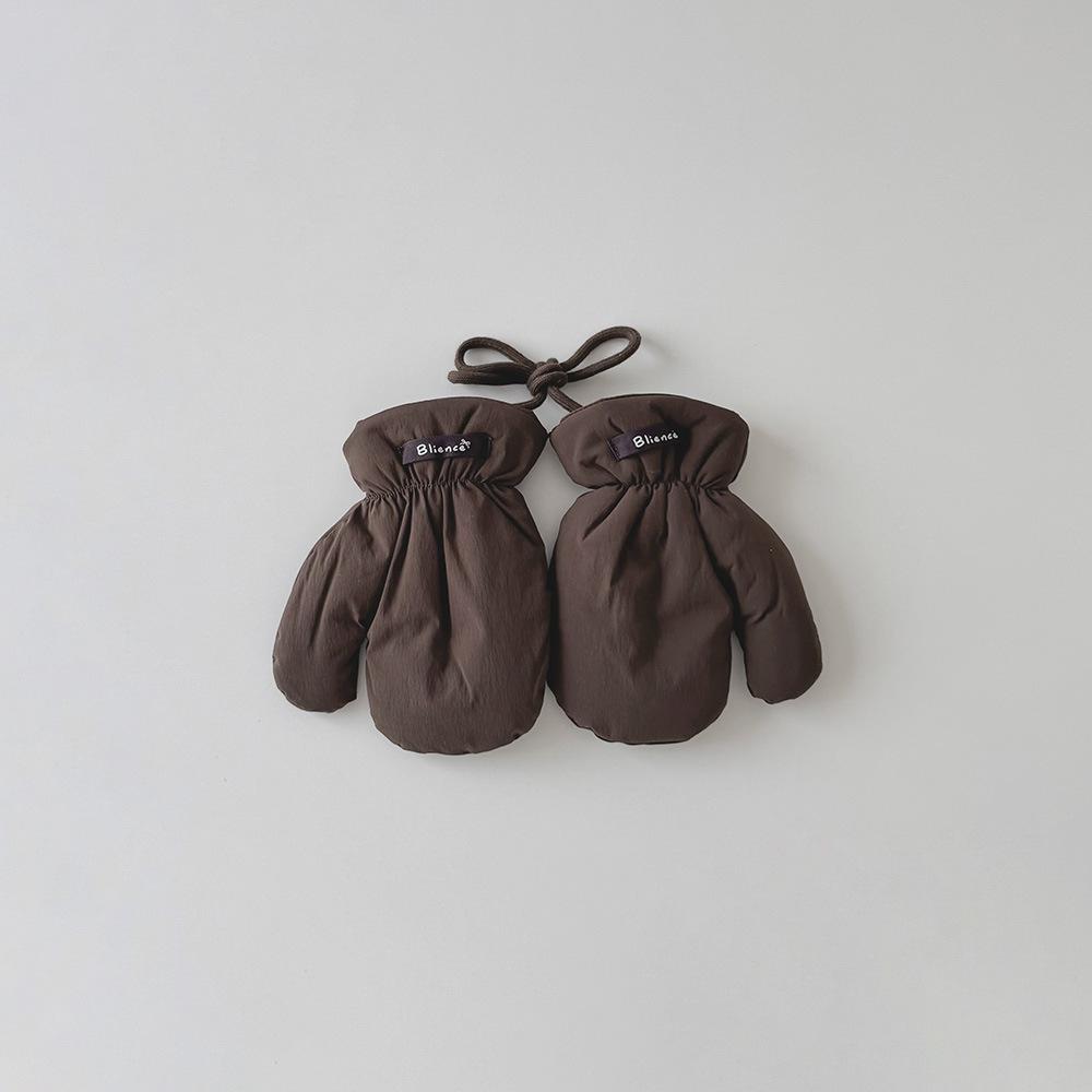 Fashion Baby Mittens Cute Floral Print Lace Winter Mittens for Girl Warm Plush Lined Thermal Toddler Kids Mittens