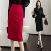 Seoulish Stretchy Solid Color Women's Skirts Spring Summer Elegant High Waist Office Lady Style Pencil Midi Skirts